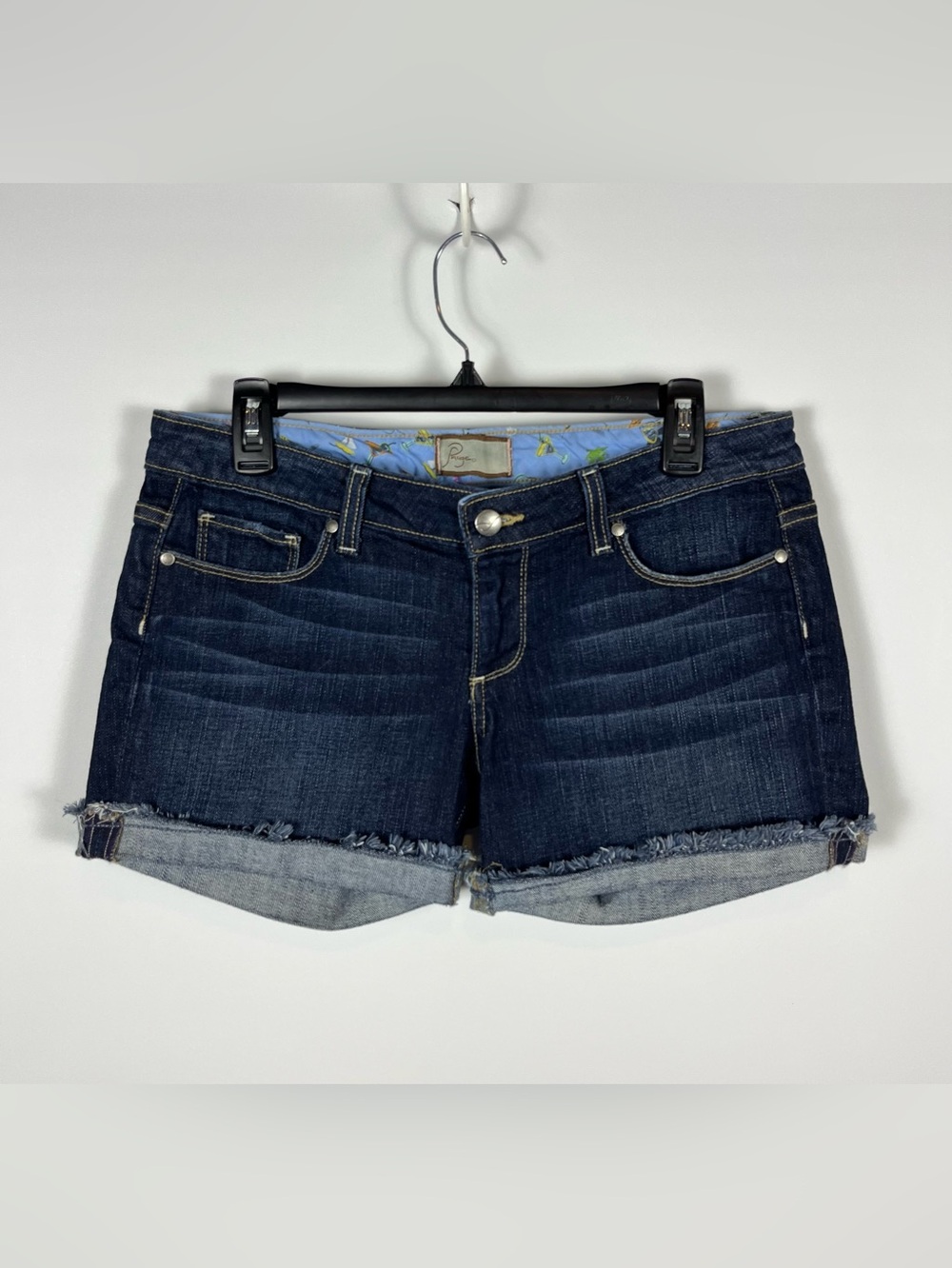 Paige Silver Lake Cut Off‎ Dark Wash Stretch Denim Shorts Size 26
